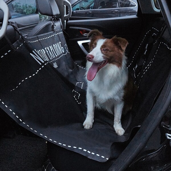 

Letter Graphic Pet Car Seat Mat, Black