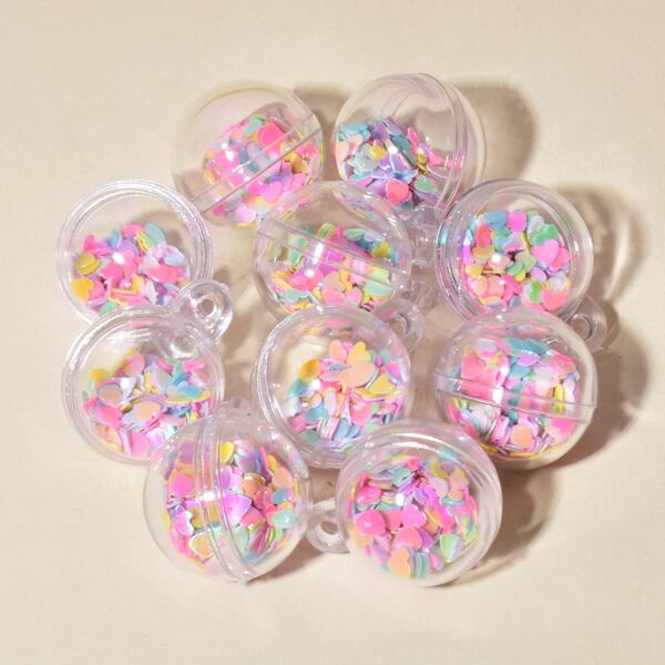 

10pcs Heart Decor Ball DIY Jewelry Accessory, Multicolor