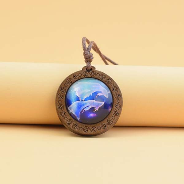 

Constellation Pattern Charm Necklace, Multicolor