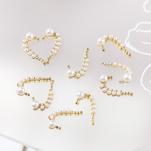 

10pcs Faux Pearl Nail Art Decoration, Yellow