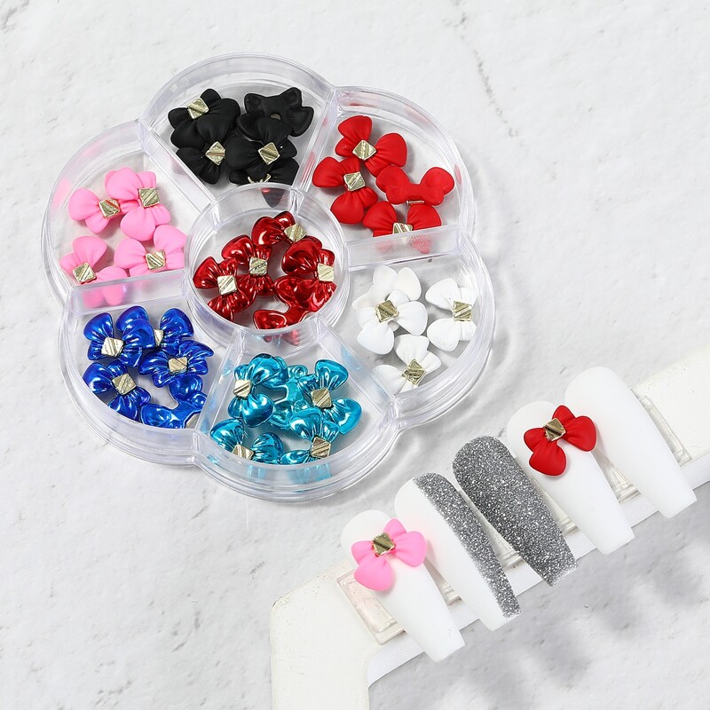 

1box Bowknot Shaped Nail Art Decoration, Multicolor