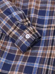 SHEIN 男童格子拼接口袋襯衫和恐龍印花褲子