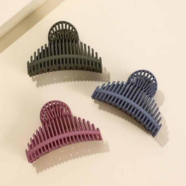 

3pcs Semicircle Hair Claw, Multicolor