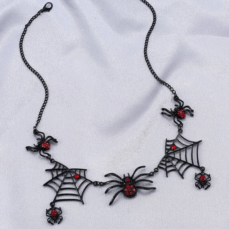 

Spider Decor Chain Necklace, Black