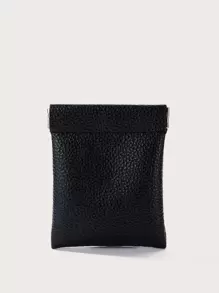 Hộp đựng tiền xu in nổi Litchi - màu đen - Xem 1