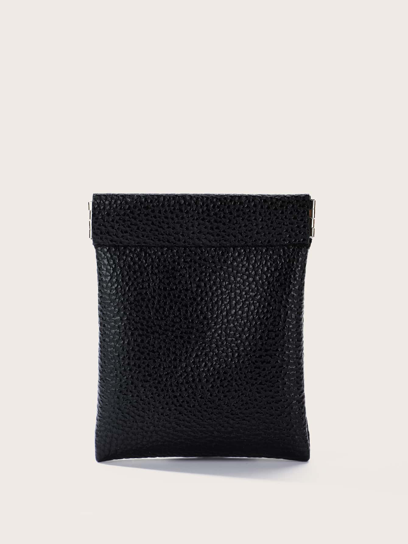 Hộp đựng tiền xu in nổi Litchi - màu đen - Xem 1