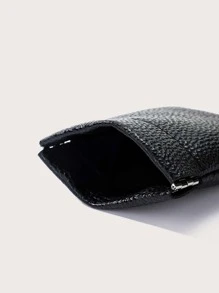 Hộp đựng tiền xu in nổi Litchi - màu đen - Xem 3