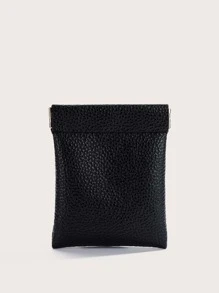 Hộp đựng tiền xu in nổi Litchi - màu đen - Xem 4