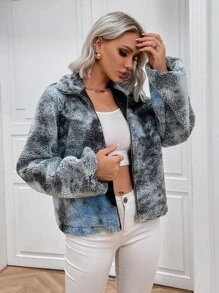 Eilly Bazar Tie Dye Drop Shoulder Coat - Multicolor - View 1