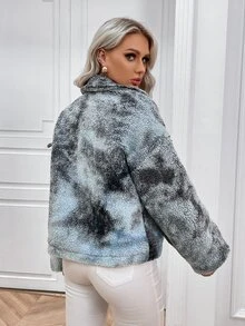 Eilly Bazar Tie Dye Drop Shoulder Coat - Multicolor - View 2