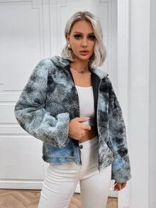 Eilly Bazar Tie Dye Drop Shoulder Coat - Multicolor - View 3