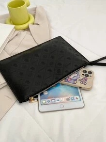 Geo Graphic Clutch Bag - Black - View 3