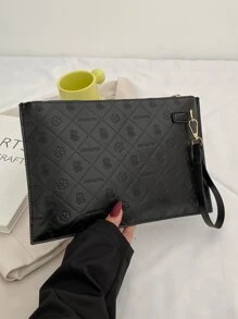 Geo Graphic Clutch Bag - Black - View 4