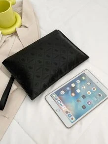 Geo Graphic Clutch Bag - Black - View 7