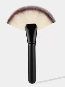 1支扇形轮廓刷 专业面部高光化妆刷 柔软化妆工具，粉底刷，遮瑕刷，腮红刷，修容刷，腮红刷，古铜粉刷，散粉刷，粉底刷，腮红刷 - 黑色 - 查看 1