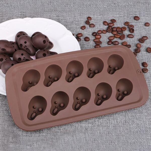 

1pc Skull Design Chocolate Mold, Brown