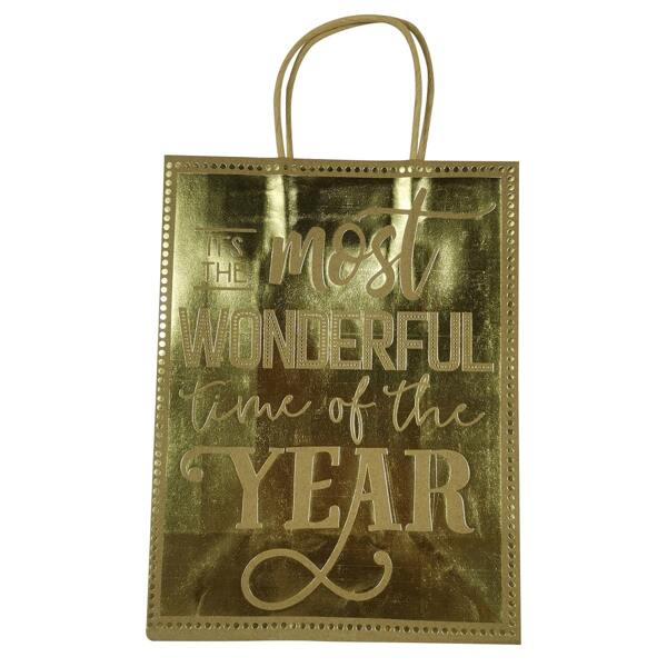 

5pcs Slogan Graphic Gift Bag, Gold