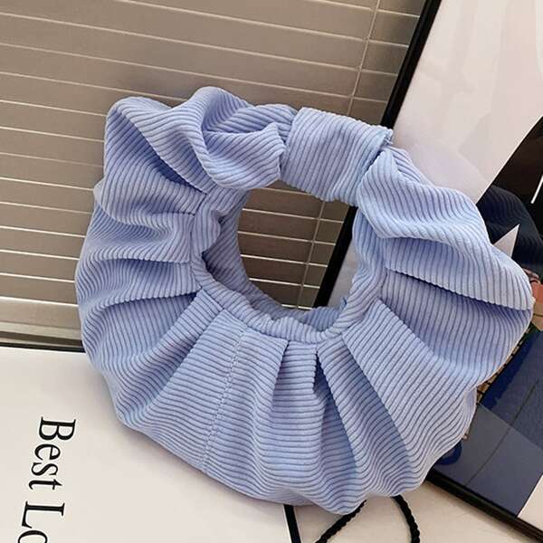 

Minimalist Ruched Bag, Blue