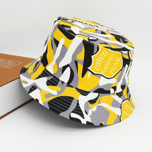 

Men Letter Graphic Bucket Hat, Multicolor