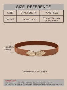 葉子設計搭扣腰帶 - 駝色 - 查看 2