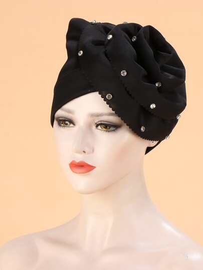 水钻装饰头巾发睡帽