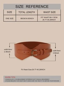 Cinturón ancho con hebilla metálica - Marrón - Ver 2