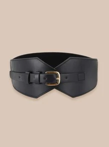 金属扣宽腰带 万圣节 夏季，学校 - 黑色 - 查看 1