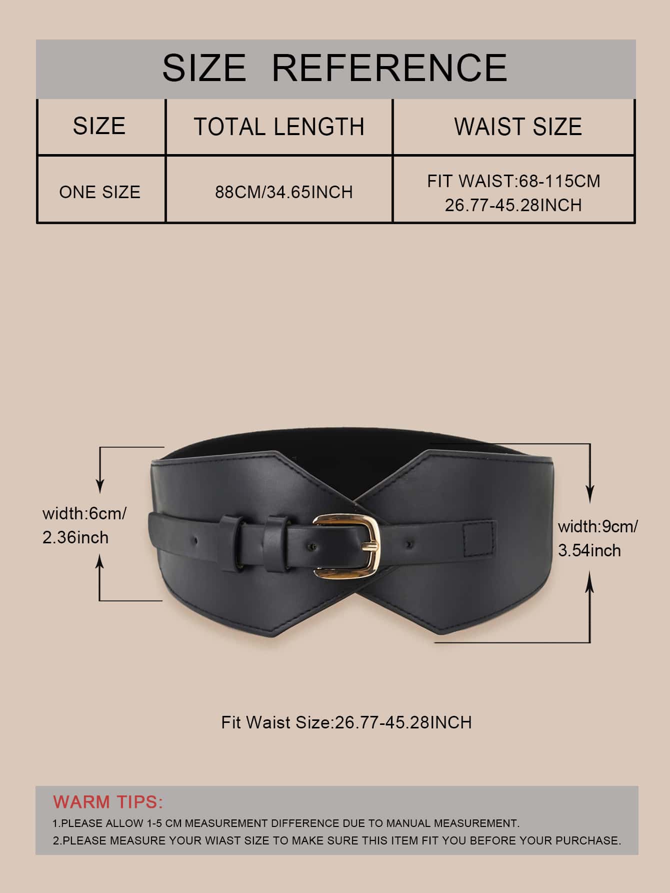 Metal Buckle Wide Belt Halloween Summer, School