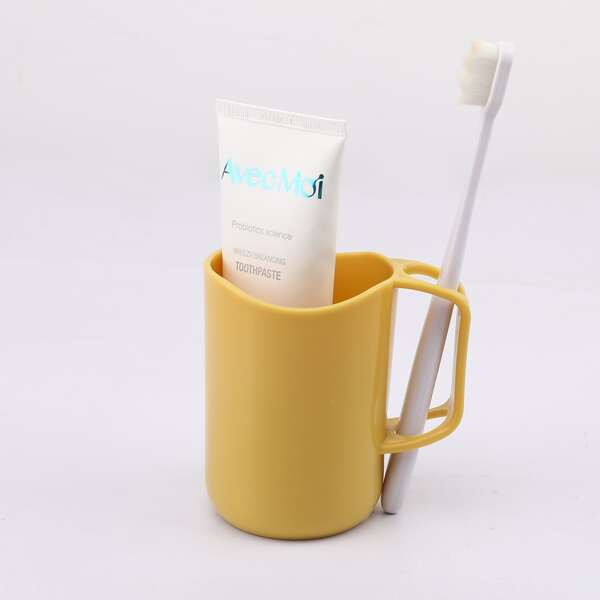 

1pc Solid Color Gargle Cup, Yellow