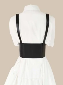 Thắt lưng khóa kim loại Steampunk cho áo khoác và váy trang phục Gothic Halloween - màu đen - Xem 4