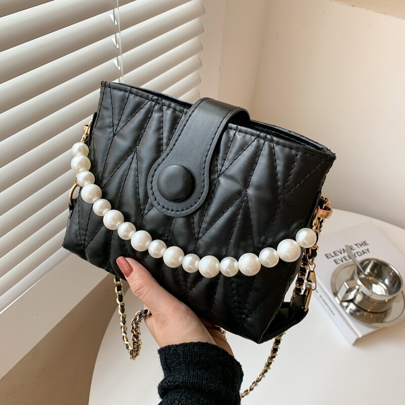 

Snap Button Crossbody Bag, Black