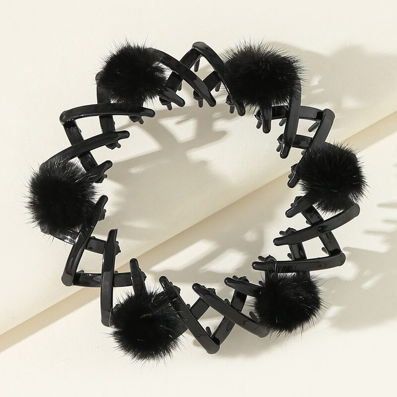 

1pc Pom Pom Decor Hair Tie, Black