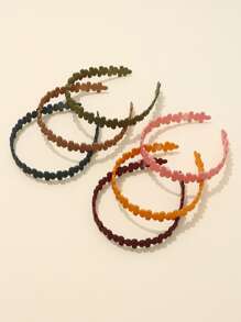 6入組花朵裝飾髮箍 - 彩色 - 查看 2