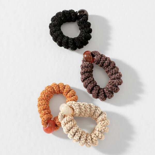 

4pcs Coil Wire Hair Tie, Multicolor