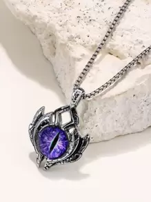 Men Eye Charm Necklace - Multicolor - View 1