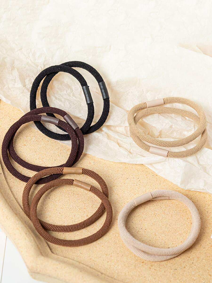 10 chiếc Cột tóc Đơn giản - Nhiều màu - Xem 1