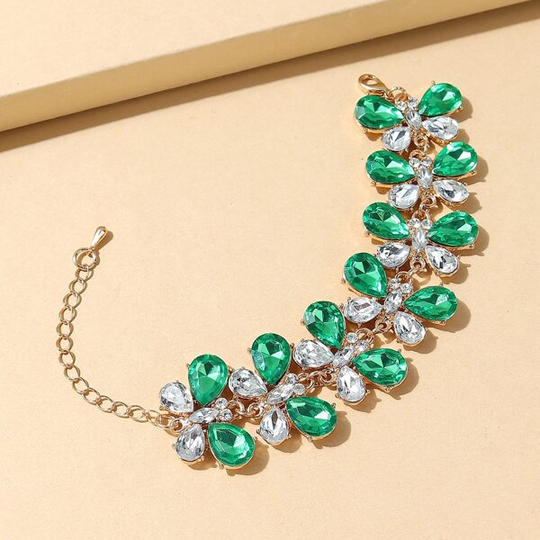 

Rhinestone Butterfly Decor Bracelet, Green