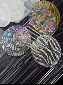 4 cái Tự làm Coaster & 1 cái Khay Khuôn - trắng - Xem 6