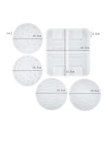 4 cái Tự làm Coaster & 1 cái Khay Khuôn - trắng - Xem 5