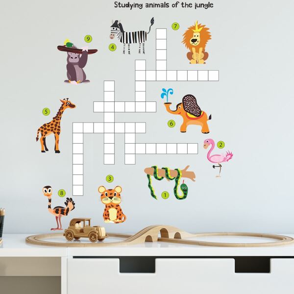 

Cartoon Animal Kids Wall Sticker, Multicolor