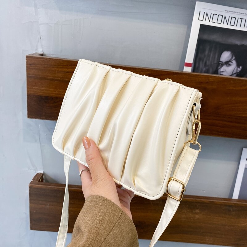 

Ruched Crossbody Bag, Beige