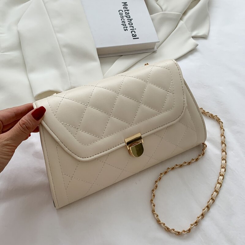 

Quilted Flap Crossbody Bag, White