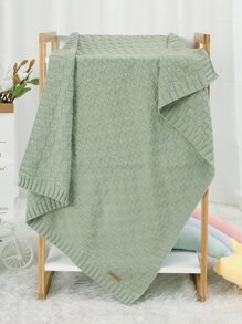 嬰兒針織毯子 - 綠色 - 查看 2