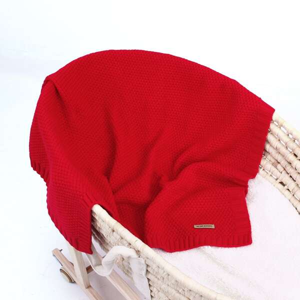 

Baby Knit Blanket, Red