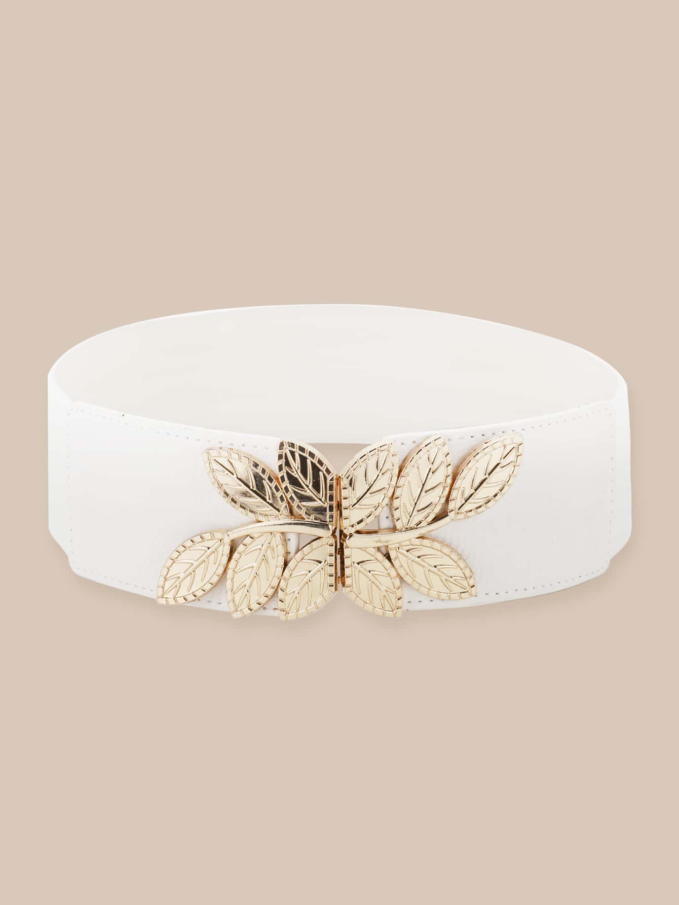 Cinturón con hebilla de hoja - Blanco - Ver 1