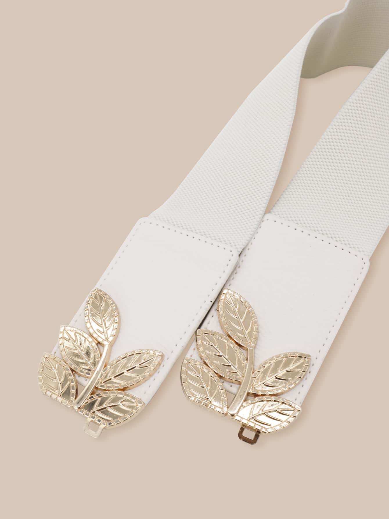 Leaf Buckle Belt - White - View 4