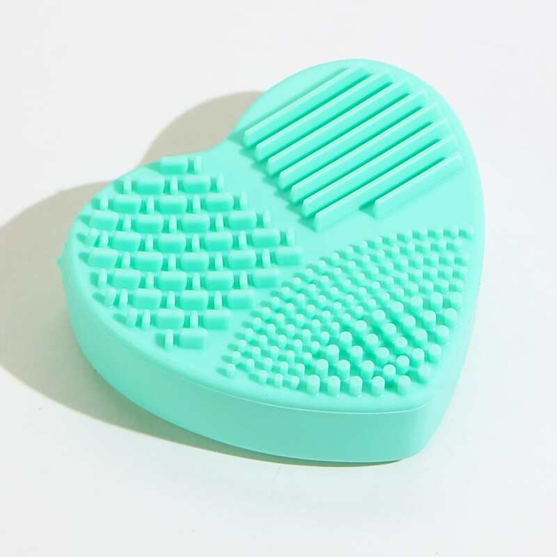 

Heart Shaped Makeup Brush Cleaning Tool, Green