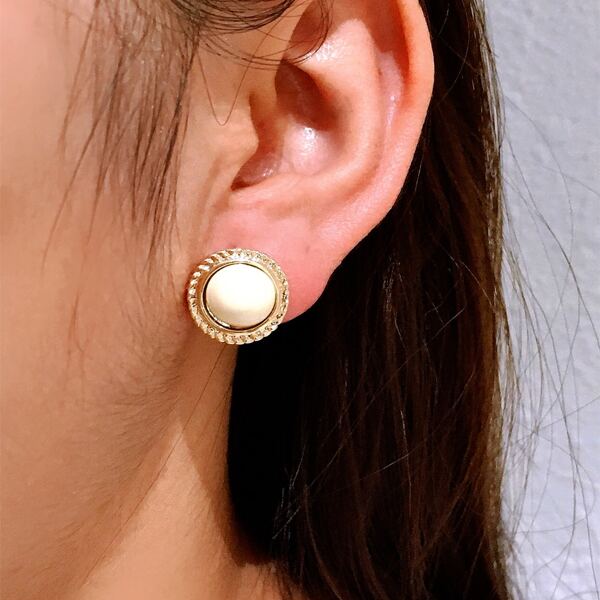 

14K Gold Plated Round Stud Earrings