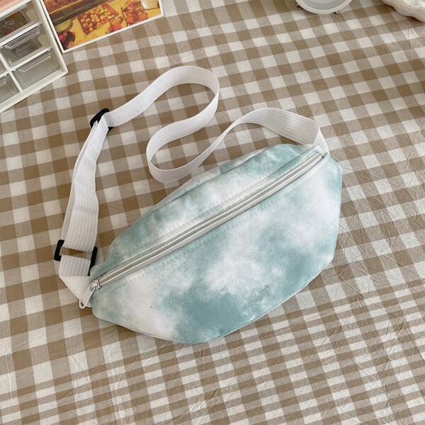 

Tie Dye Fanny Pack, Blue and white