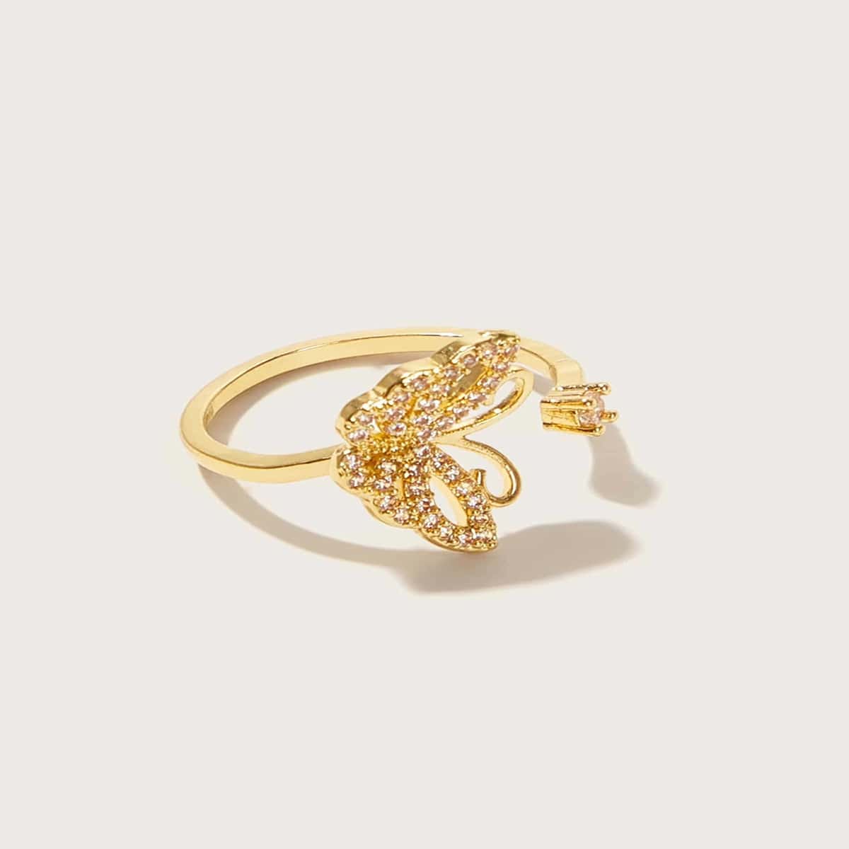 

Butterfly Decor Cuff Ring, Gold